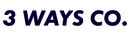 Logo of '3 Ways Co.' with dark blue text on a white background