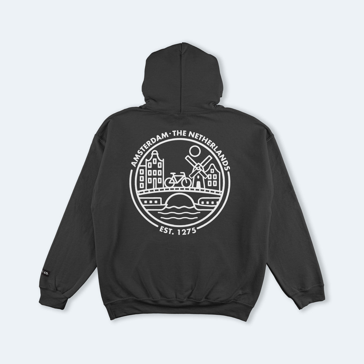 Amsterdam Black Hooded Sweatshirt