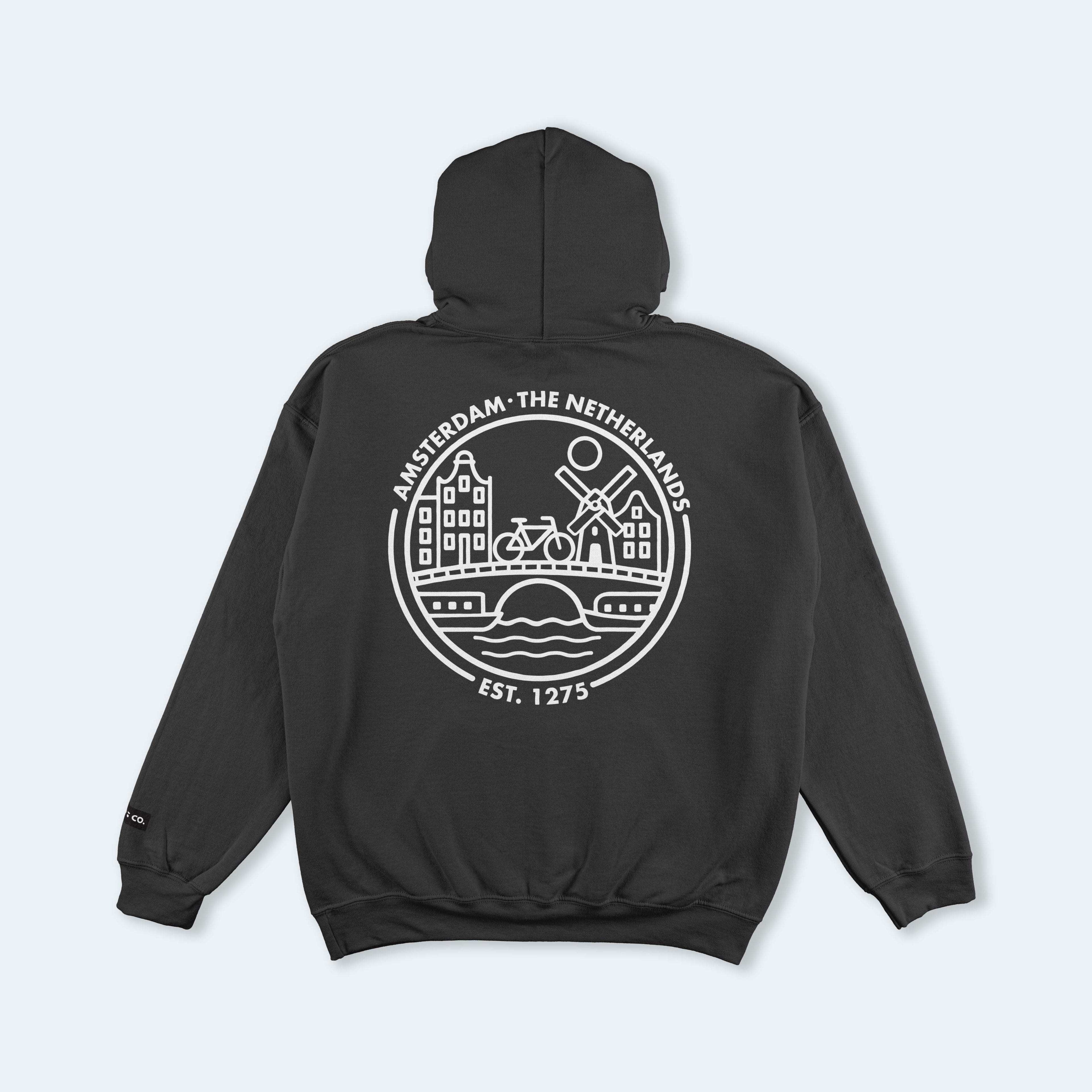 Amsterdam Black Hooded Sweatshirt