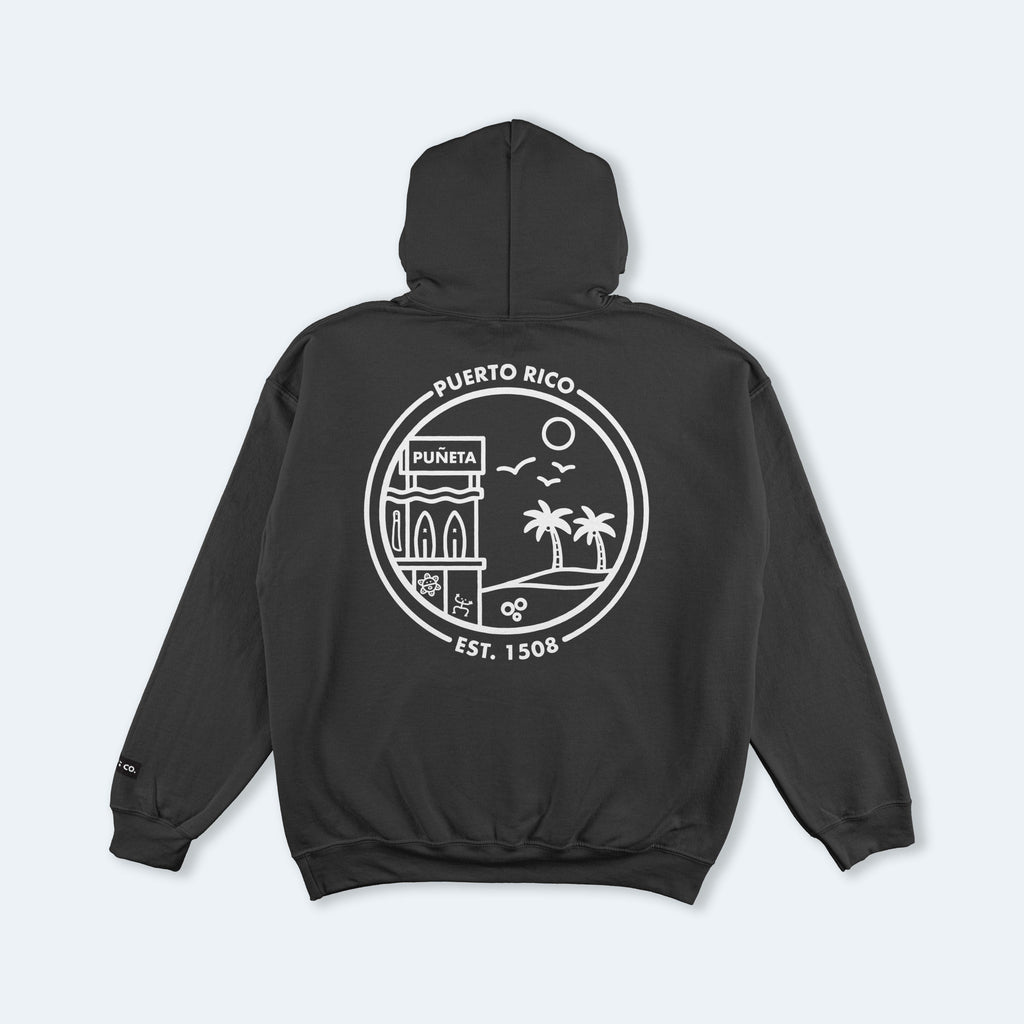 Puerto Rico Black Hooded Sweatshirt