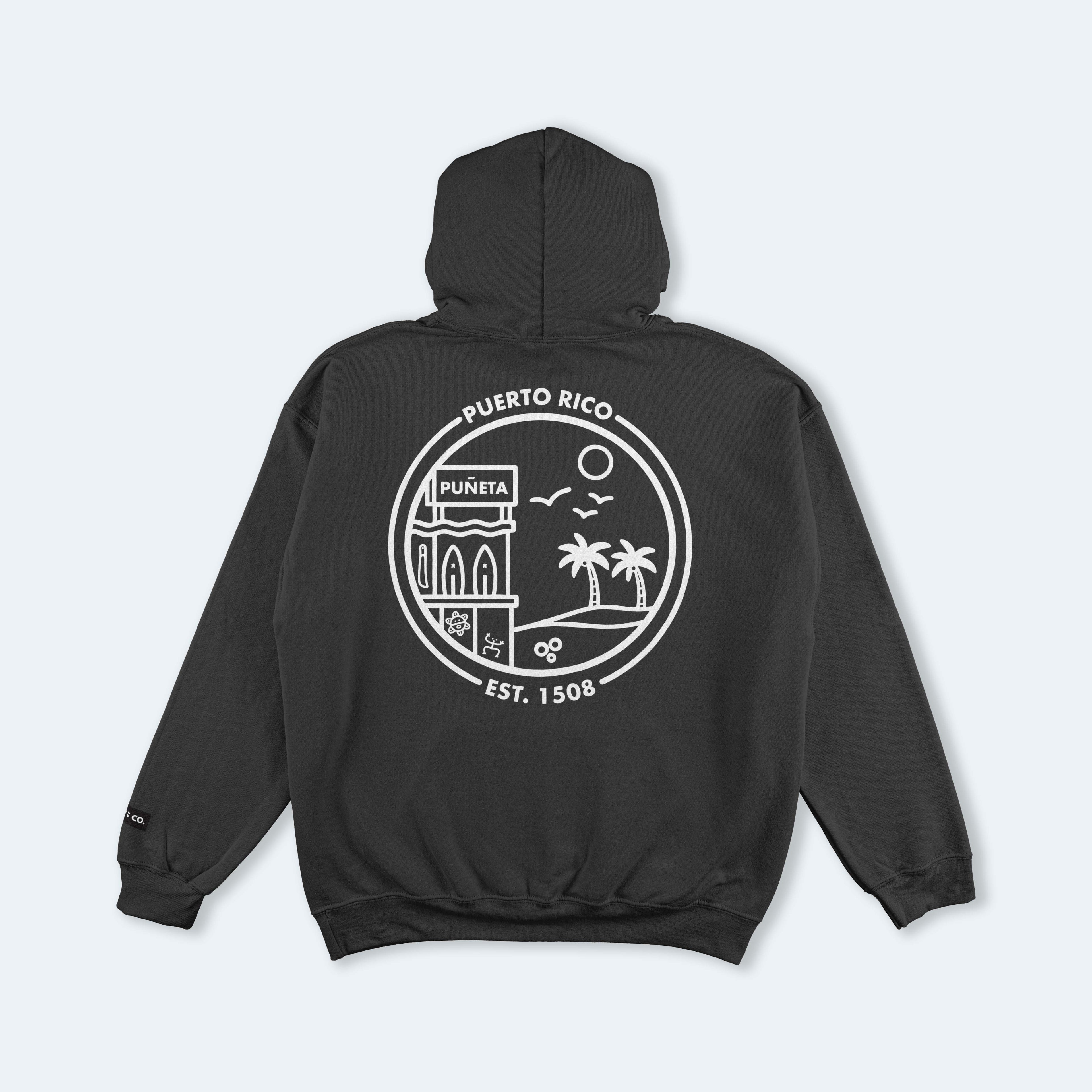 Puerto Rico Black Hooded Sweatshirt