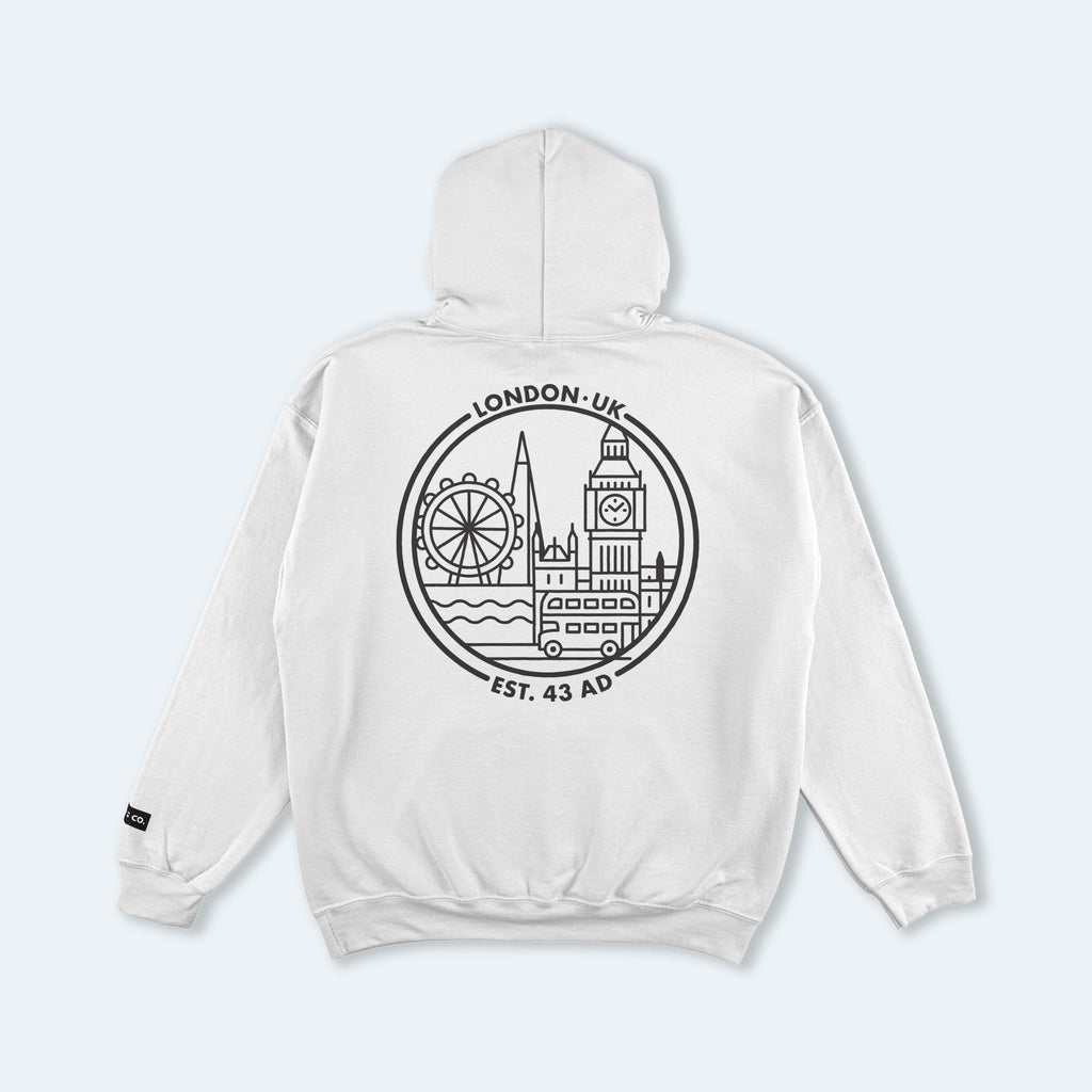 London White Hooded Sweatshirt