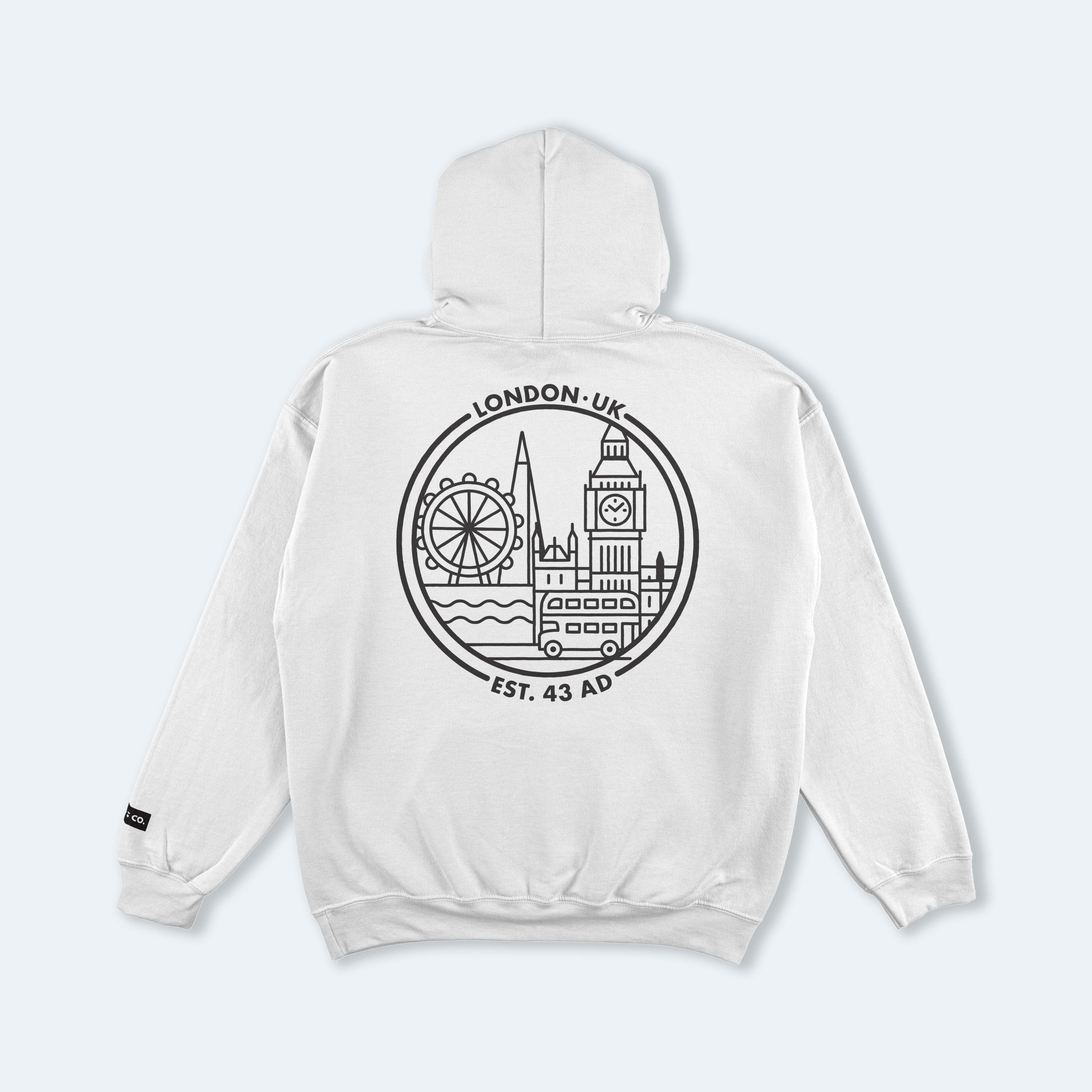 London White Hooded Sweatshirt
