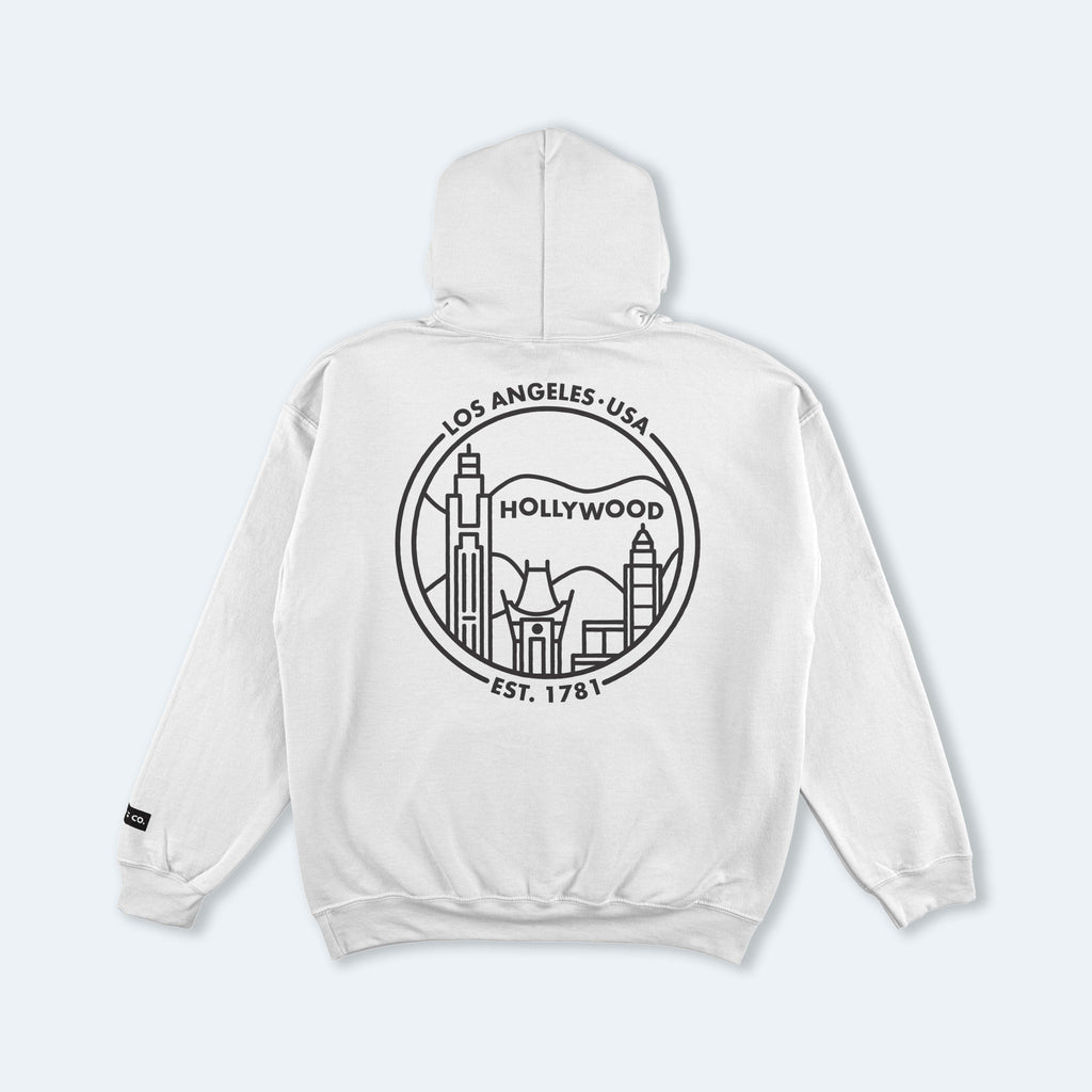 Los Angeles White Hooded Sweatshirt