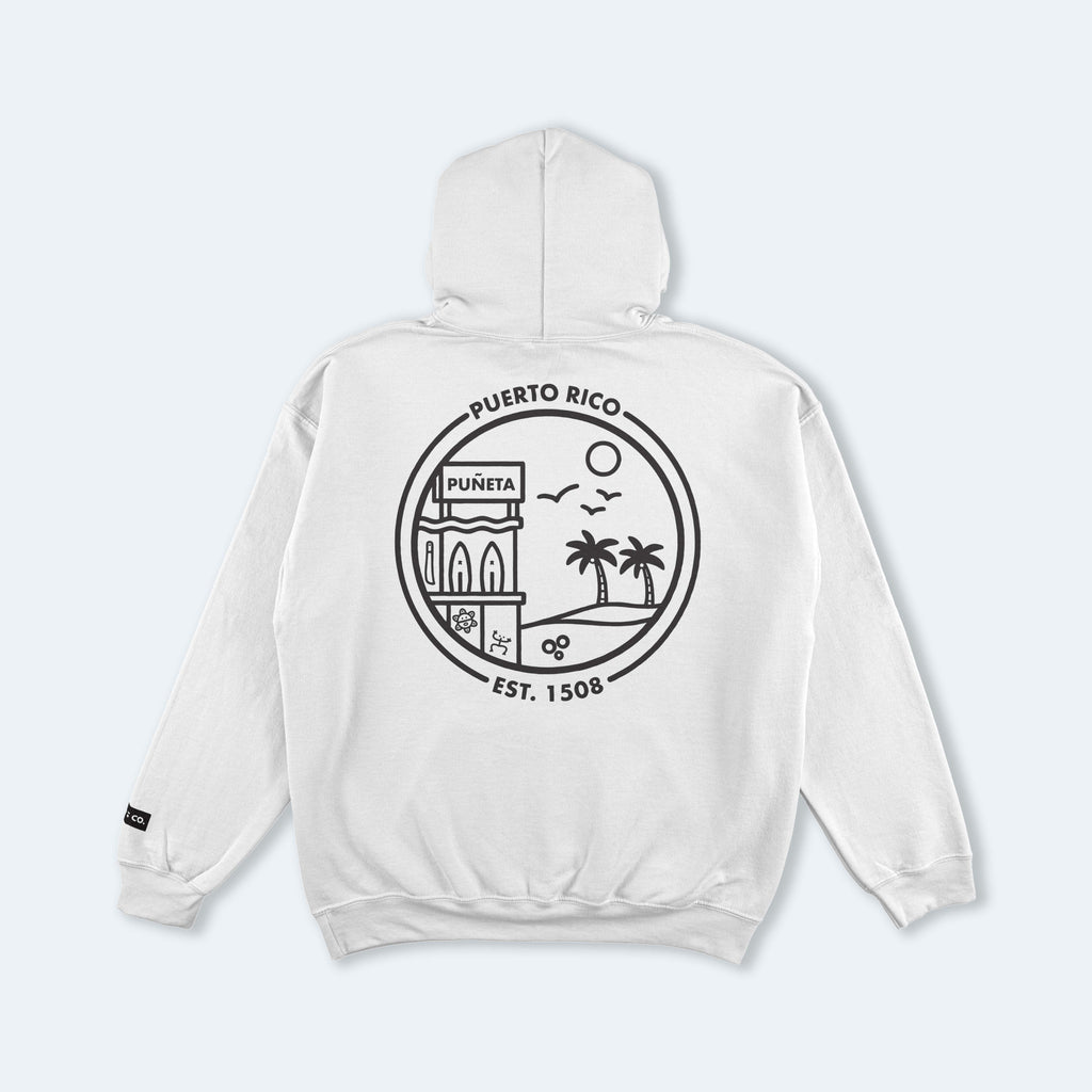 Puerto Rico White Hooded Sweatshirt