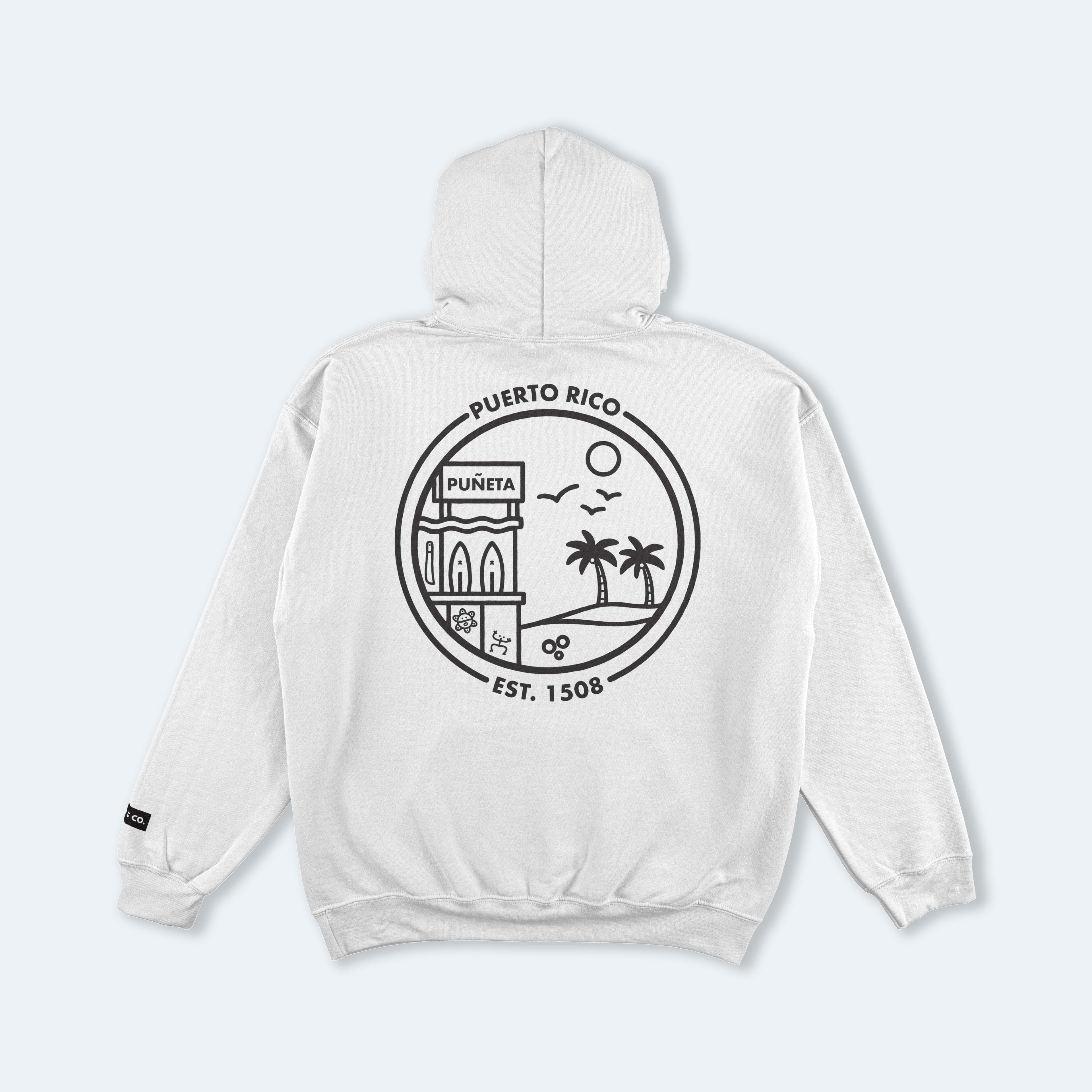 Puerto Rico White Hooded Sweatshirt