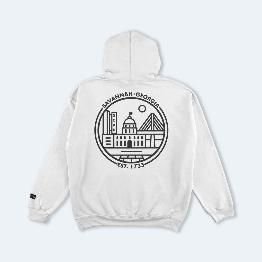 Savannah White Hooded Sweatshirt