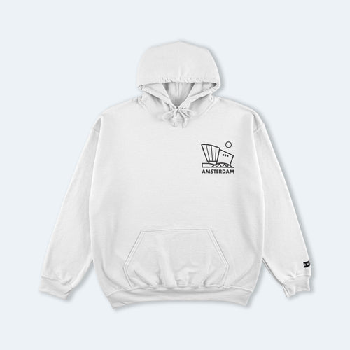 Amsterdam White Hooded Sweatshirt