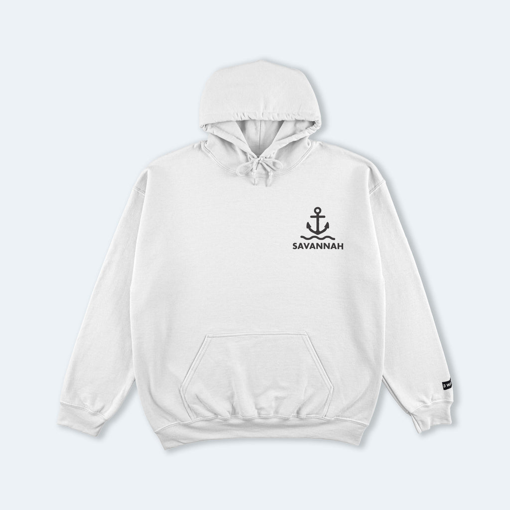 Savannah White Hooded Sweatshirt